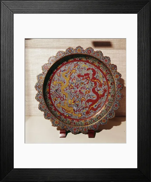 Framed Print : Cloisonne Enamel Dish, Chinese Framed Print : Cloisonne Enamel Dish, Chinese