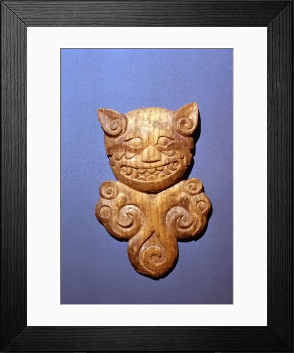 Framed Print : Wooden bridle ornament, Head of Tiger from Altai, 5th century BC-4th century BC Framed Print : Wooden bridle ornament, Head of Tiger from Altai, 5th century BC-4th century BC