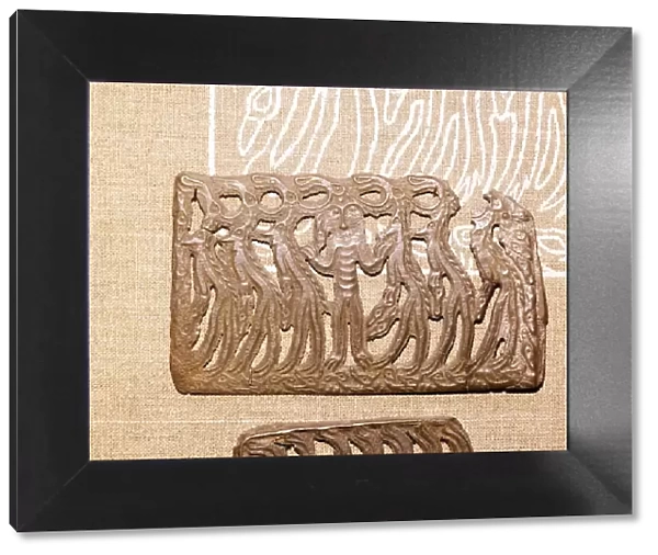 Bronze Plaque, illustrating Shamanism and Magic, Kama River Area, USSR, 3rd century BC-8th century
