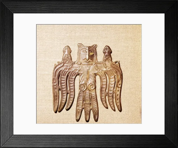 Framed Print : Bronze Plaque, Kama River Tribes Mircaulous Image of Shamanism, 3rd century BC-8th century Framed Print : Bronze Plaque, Kama River Tribes Mircaulous Image of Shamanism, 3rd century BC-8th century