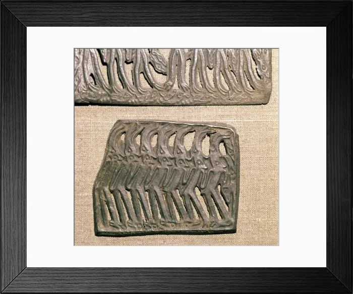 Framed Print : Bronze Plaque from Kama River area, relating to Shamanism, 3rd century BC-8th century Framed Print : Bronze Plaque from Kama River area, relating to Shamanism, 3rd century BC-8th century