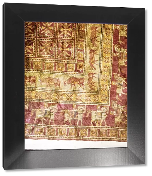 Corner of Pile Carpet from Tomb at Pazyryk, Altai, USSR, 5th century BC-4th century BC