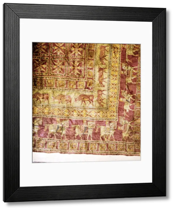 Framed Print : Corner of Pile Carpet from Tomb at Pazyryk, Altai, USSR, 5th century BC-4th century BC Framed Print : Corner of Pile Carpet from Tomb at Pazyryk, Altai, USSR, 5th century BC-4th century BC
