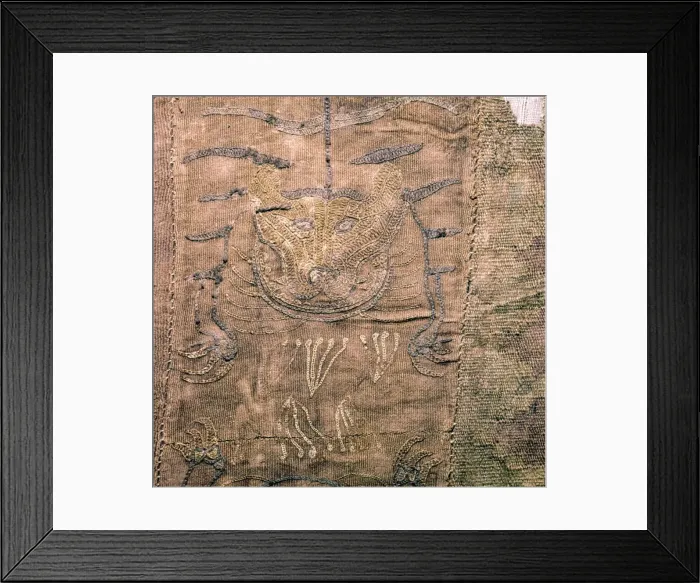 Framed Print : Wall-hanging of Tiger from Tomb at Noin Ula, North Mongolia, c1st century BC Framed Print : Wall-hanging of Tiger from Tomb at Noin Ula, North Mongolia, c1st century BC