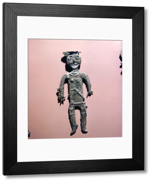 Framed Print : Bronze figure of man from the steppe-lands, USSR Framed Print : Bronze figure of man from the steppe-lands, USSR
