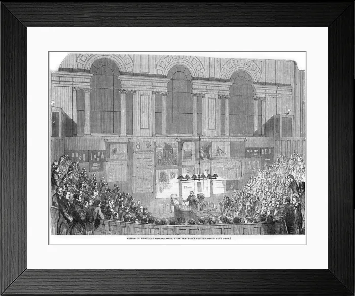 Framed Print : Lyon Playfair, Scottish chemist and politician, lecturing, 1852 Framed Print : Lyon Playfair, Scottish chemist and politician, lecturing, 1852