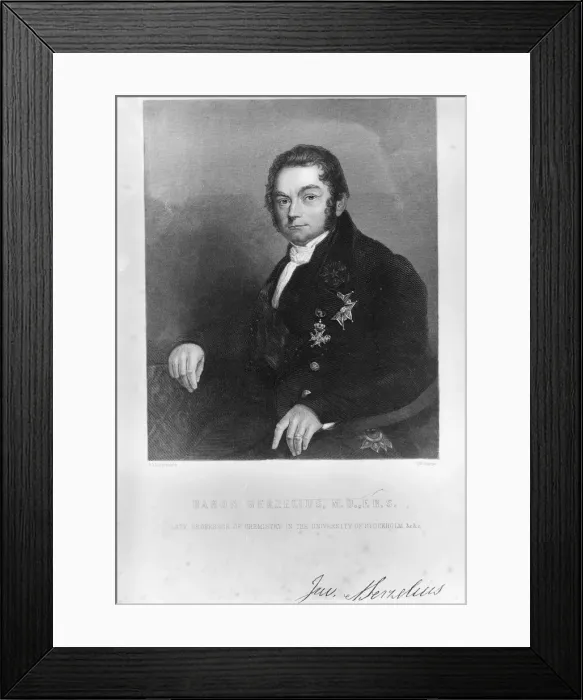 Framed Print : Jons Jacob Berzelius, Swedish chemist, early 19th century