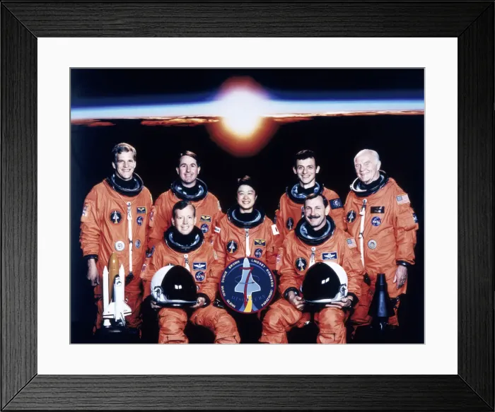 Framed Print : John Glenn and crew, June 1998 Framed Print : John Glenn and crew, June 1998