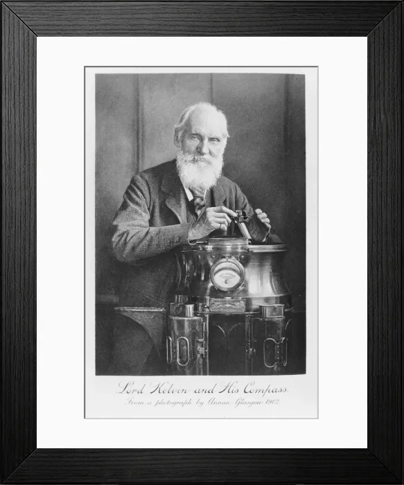 Framed Print : Lord Kelvin and his compass, 1902. Artist: James Craig Annan Framed Print : Lord Kelvin and his compass, 1902. Artist: James Craig Annan