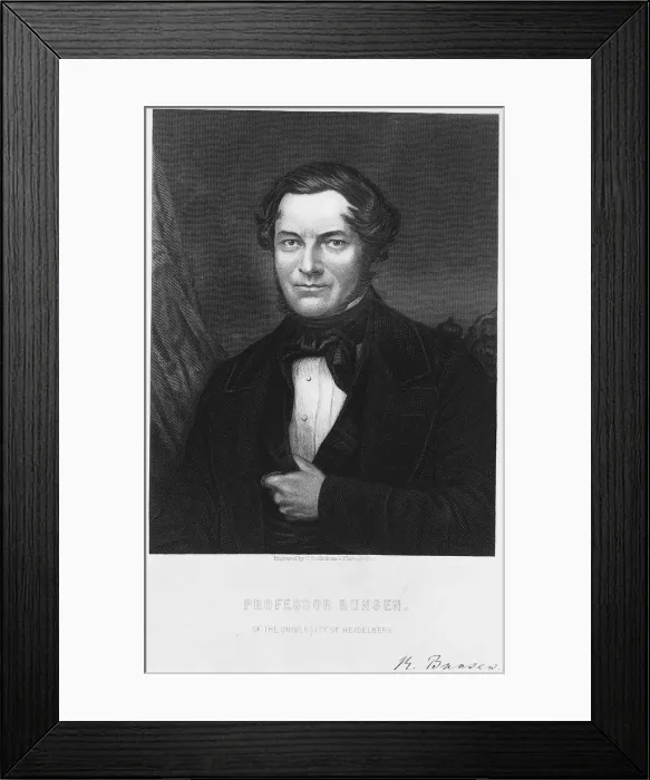 Framed Print : Robert Bunsen, German chemist, 1850s. Artist: C Cook Framed Print : Robert Bunsen, German chemist, 1850s. Artist: C Cook