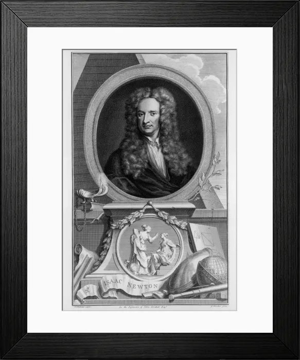 Framed Print : Sir Isaac Newton, English scientist and mathematician, c1700. Artist: Jacobus Houbraken Framed Print : Sir Isaac Newton, English scientist and mathematician, c1700. Artist: Jacobus Houbraken