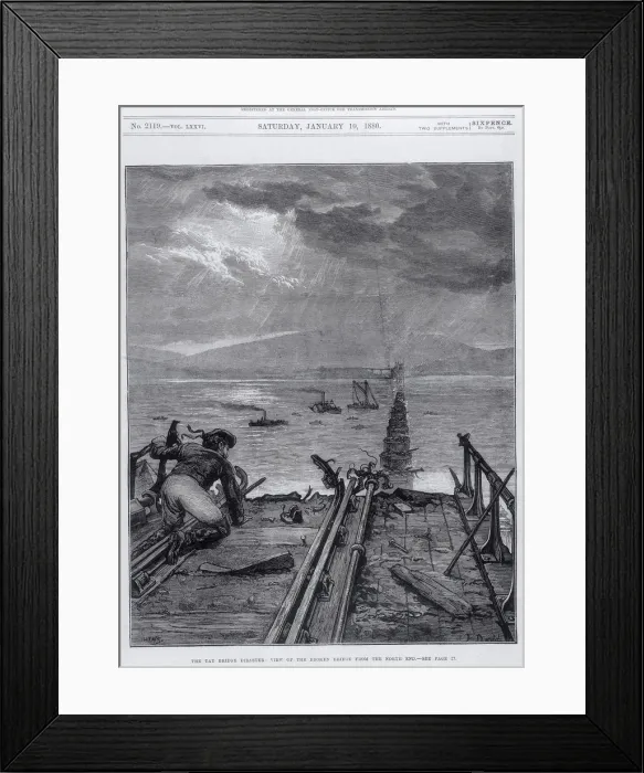 Framed Print : Tay Bridge disaster, Scotland, 28 December 1879. Artist: Frank Dadd Framed Print : Tay Bridge disaster, Scotland, 28 December 1879. Artist: Frank Dadd