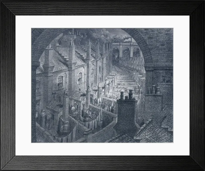 Framed Print : Over London - By Rail, 1872. Artist: Adolphe Francois Pannemaker Framed Print : Over London - By Rail, 1872. Artist: Adolphe Francois Pannemaker