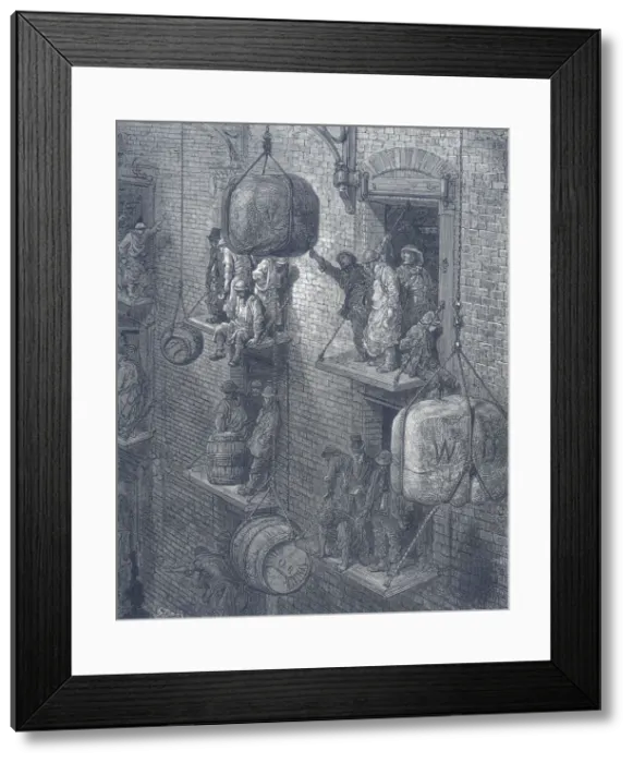 Framed Print : Warehousing in the City, 1872. Artist: Adolphe Francois Pannemaker Framed Print : Warehousing in the City, 1872. Artist: Adolphe Francois Pannemaker