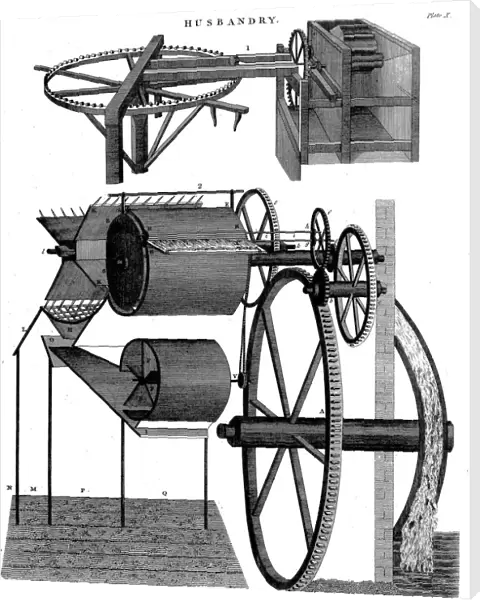 Threshing machine by Andrew Meikle, Scottish inventor and millwright, 1811