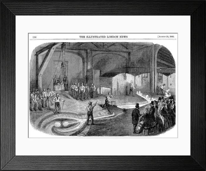 Framed Print : Casting the bell for the Westminster Clock Tower, 1856 Framed Print : Casting the bell for the Westminster Clock Tower, 1856
