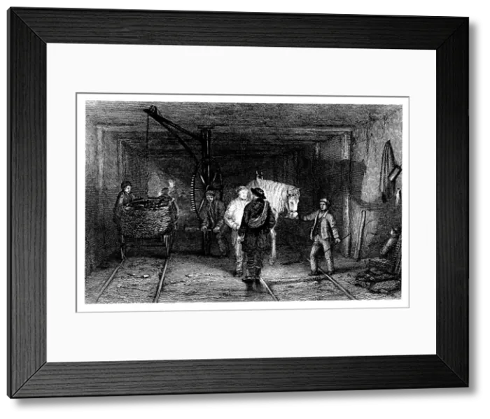 Framed Print : Underground scene in a coal mine, 1860 Framed Print : Underground scene in a coal mine, 1860