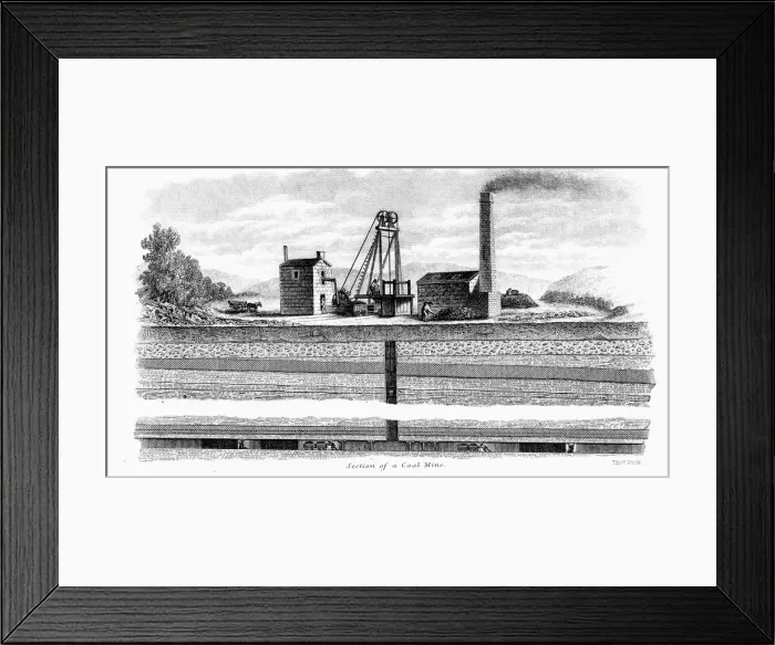 Framed Print : Section of a Coal Mine, 1860. Artist: Thomas Dick Framed Print : Section of a Coal Mine, 1860. Artist: Thomas Dick