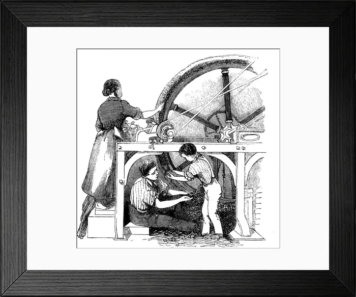 Framed Print : Worsted manufacturing, c1845 Framed Print : Worsted manufacturing, c1845