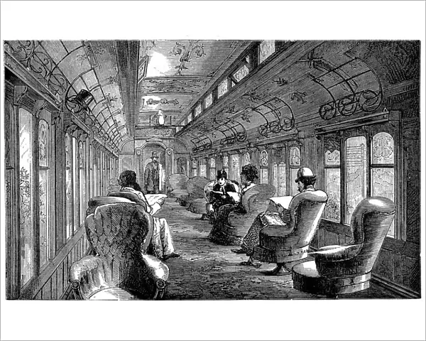 Pullman drawing room car on the Midland Railway, England, 1876