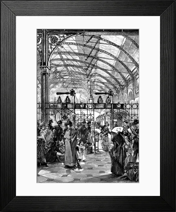 Framed Print : Ticket barrier at Philadelphia railway station, Pennsylvania, USA, 1890 Framed Print : Ticket barrier at Philadelphia railway station, Pennsylvania, USA, 1890
