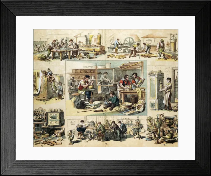 Framed Print : Ceramics industry, c1870 Framed Print : Ceramics industry, c1870