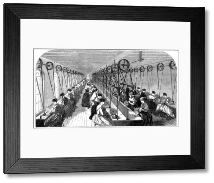 Framed Print : Pen grinding room, Hinks, Wells & Cos factory, Birmingham, West Midlands, 1851 Framed Print : Pen grinding room, Hinks, Wells & Cos factory, Birmingham, West Midlands, 1851