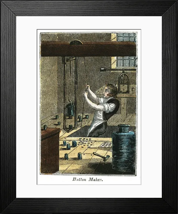 Framed Print : Button Maker, 1823 Framed Print : Button Maker, 1823
