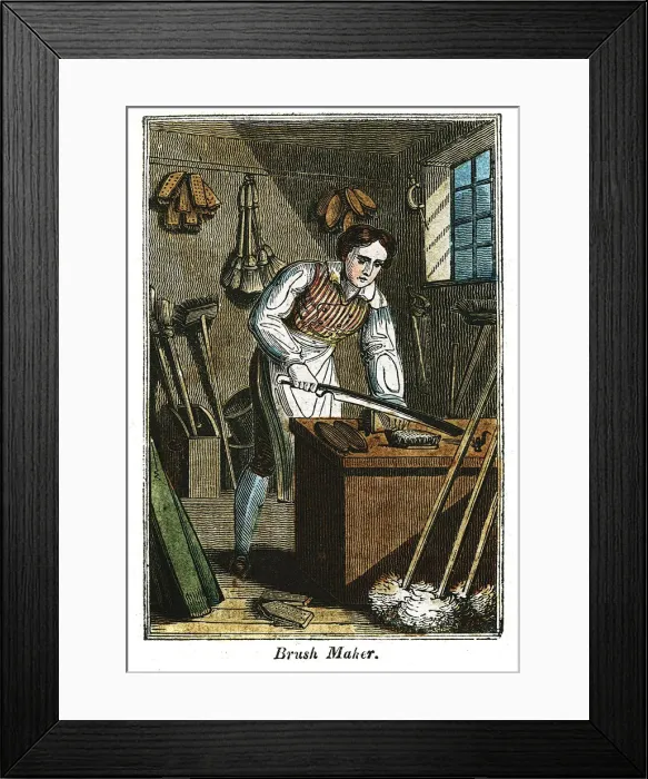 Framed Print : Brush Maker, 1823 Framed Print : Brush Maker, 1823