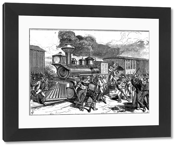 Riot by railroad workers at Martinsburg on the Baltimore-Ohio Railroad, USA, 1877