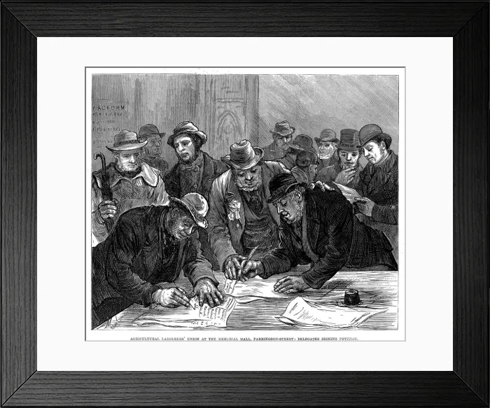Framed Print : Agricultural Labourers Union meeting in Farringdon Street, London, 1877 Framed Print : Agricultural Labourers Union meeting in Farringdon Street, London, 1877