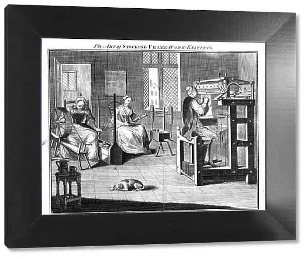 Stocking frame workshop, 1750