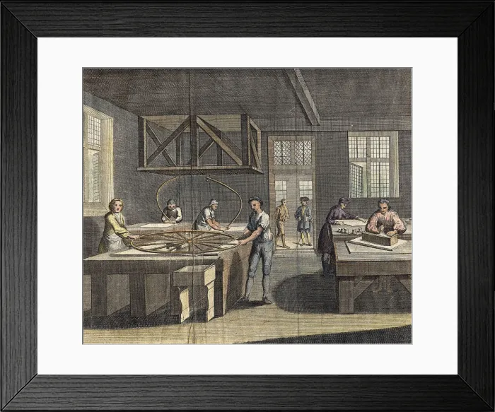 Framed Print : Grinding and polishing plate glass, 1760 Framed Print : Grinding and polishing plate glass, 1760