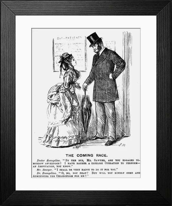 Framed Print : The Coming Race, 1872. Artist: George du Maurier Framed Print : The Coming Race, 1872. Artist: George du Maurier