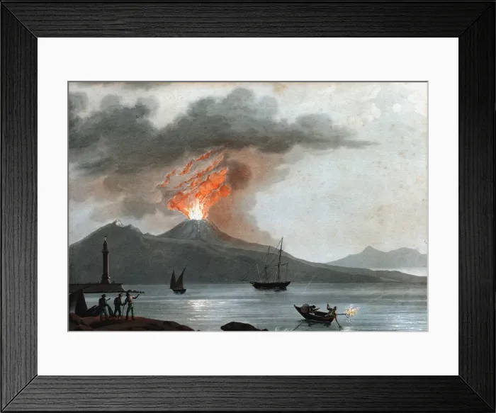 Framed Print : Eruption of Vesuvius, Italy, c1815 Framed Print : Eruption of Vesuvius, Italy, c1815