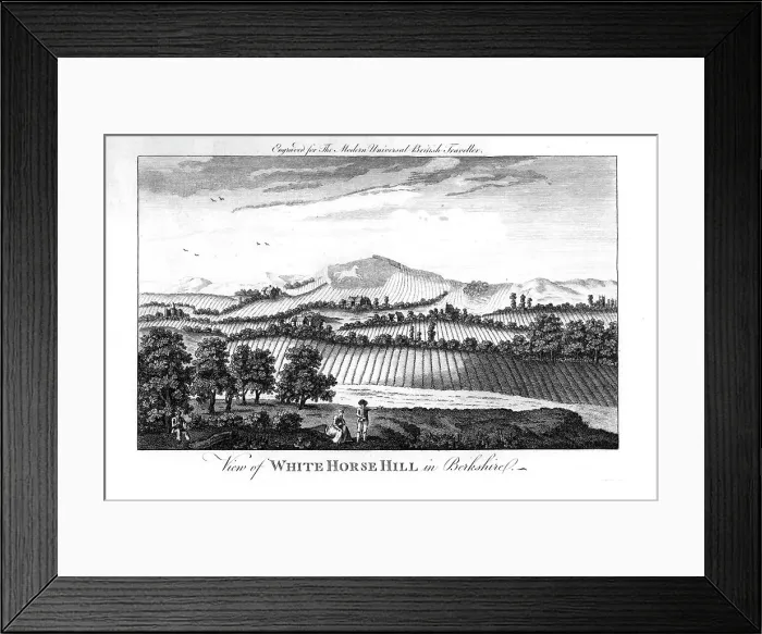 Framed Print : White Horse Hill, Berkshire, late 18th century Framed Print : White Horse Hill, Berkshire, late 18th century