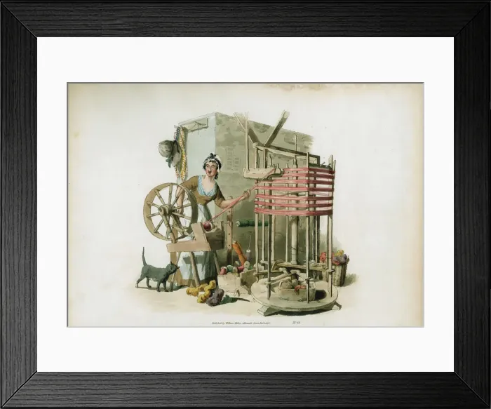 Framed Print : The Worsted Winder, 1805. Artist: William Henry Pyne Framed Print : The Worsted Winder, 1805. Artist: William Henry Pyne
