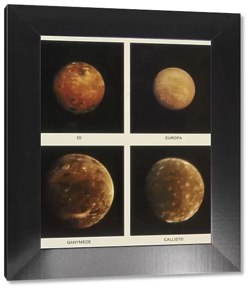 Four moons of Jupiter. Io, Europa, Ganymede and Callisto, 1979