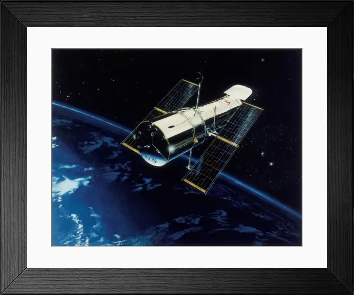 Framed Print : Hubble Space Telescope in orbit, 1980s Framed Print : Hubble Space Telescope in orbit, 1980s