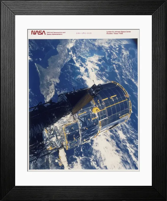 Framed Print : Deployment of the Hubble Space Telescope, 1990