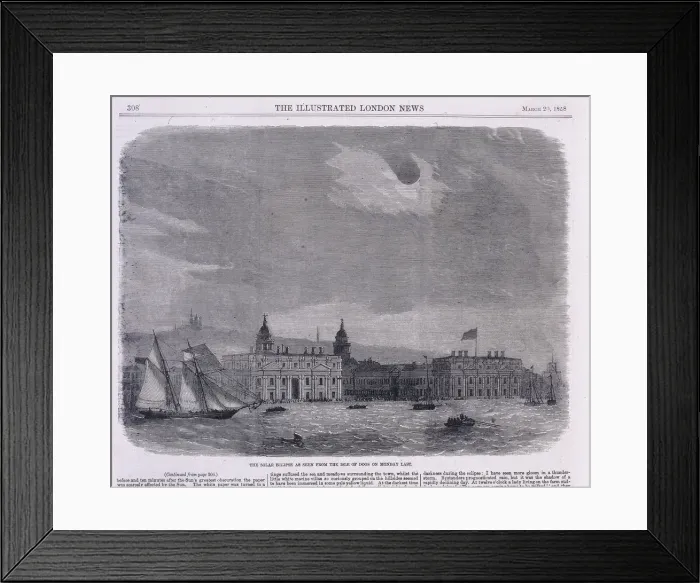 Framed Print : Solar eclipse seen over the Royal Observatory, Greenwich, 1858 Framed Print : Solar eclipse seen over the Royal Observatory, Greenwich, 1858