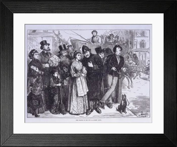 Framed Print : Public witness of the solar eclipse, London, c1870 Framed Print : Public witness of the solar eclipse, London, c1870