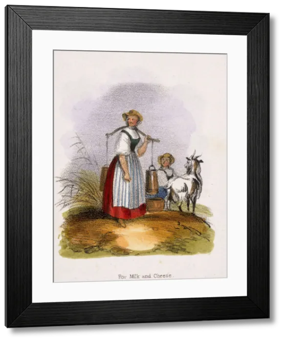 Framed Print : For Milk and Cheese, c1845. Artist: Benjamin Waterhouse Hawkins Framed Print : For Milk and Cheese, c1845. Artist: Benjamin Waterhouse Hawkins