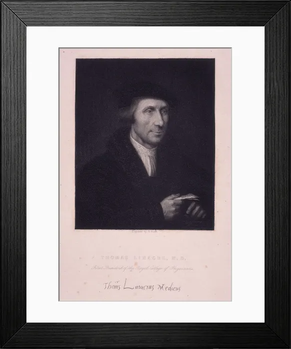 Framed Print : Thomas Linacre, MD, 1847. Artist: H Cook Framed Print : Thomas Linacre, MD, 1847. Artist: H Cook