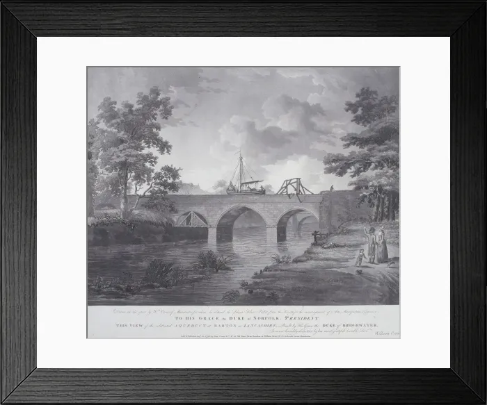 Framed Print : The aqueduct at Barton, near Manchester, 1793. Artist: William Orme Framed Print : The aqueduct at Barton, near Manchester, 1793. Artist: William Orme