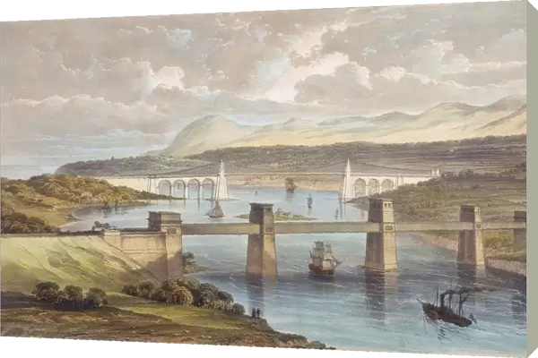 The Britannia Tubular Bridge, Menai Strait, Wales, c1850