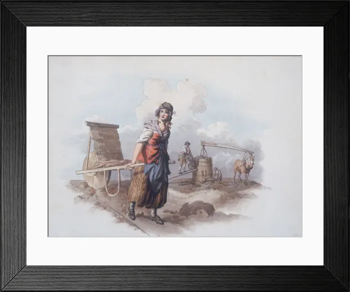 Framed Print : Brick Maker, 1808. Artist: William Henry Pyne Framed Print : Brick Maker, 1808. Artist: William Henry Pyne