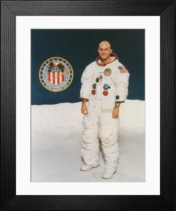 Framed Print : Apollo 16 astronaut Thomas Mattingly in spacesuit, 1971 Framed Print : Apollo 16 astronaut Thomas Mattingly in spacesuit, 1971