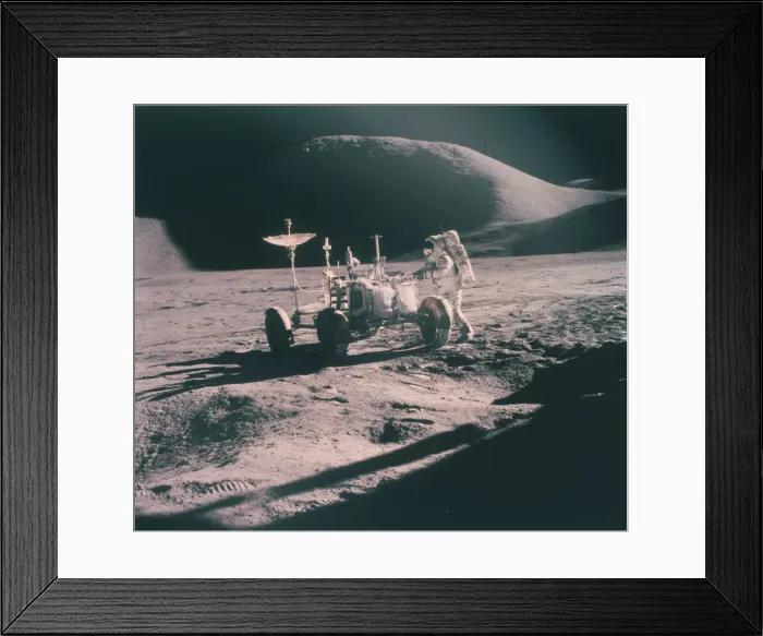 Framed Print : Apollo 15 astronaut James Irwin with the Lunar Rover, August 1971 Framed Print : Apollo 15 astronaut James Irwin with the Lunar Rover, August 1971