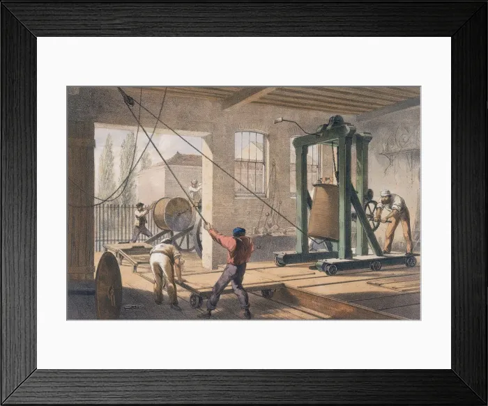 Framed Print : Telegraph wire at the Greenwich works, c1865 Framed Print : Telegraph wire at the Greenwich works, c1865